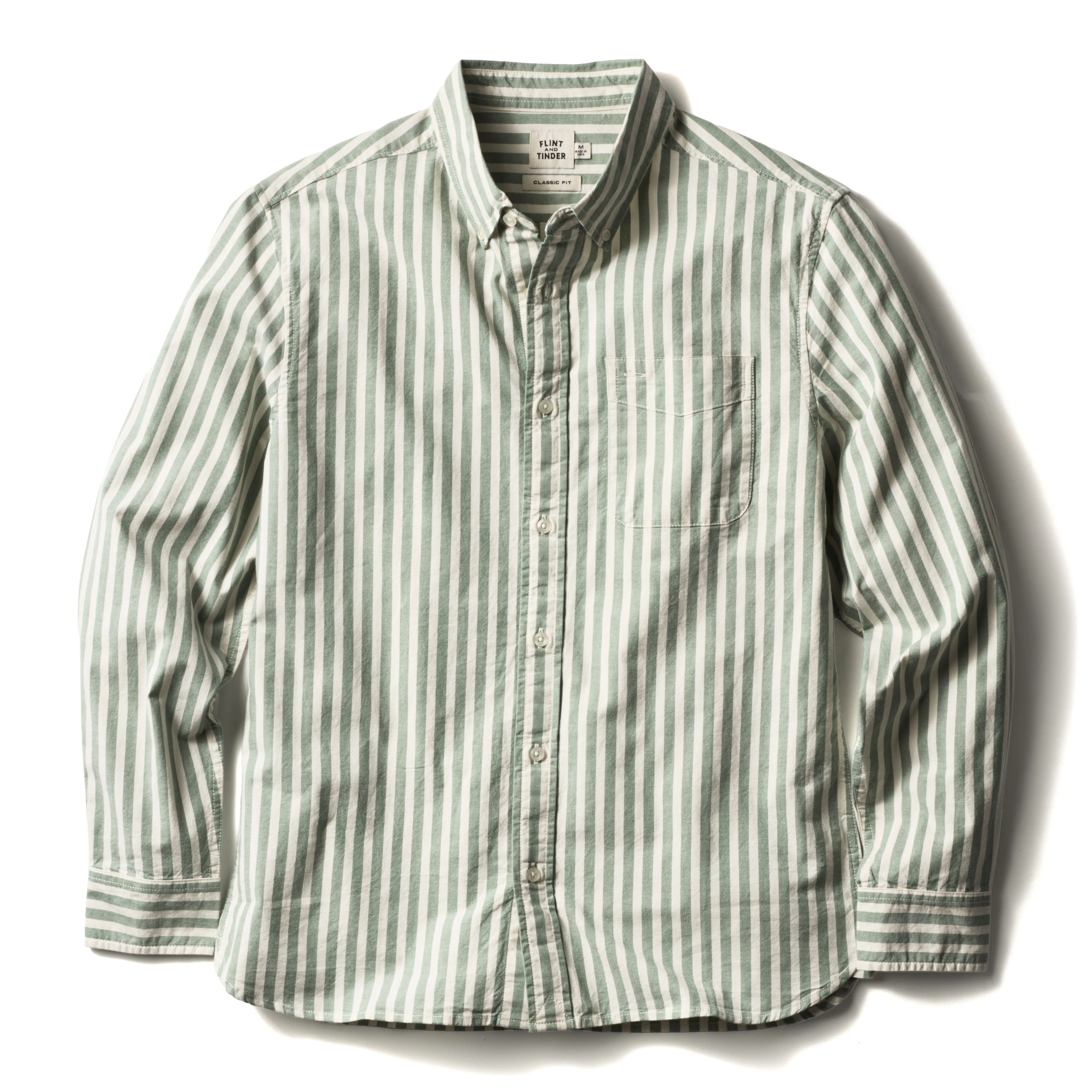 Flint and Tinder Oxford Draftsman Shirt - Eucalyptus Stripe | Long Sleeve Shirts | Huckberry Flint and Tinder Oxford Draftsman Shirt - Eucalyptus Stripe | Long Sleeve Shirts | Huckberry