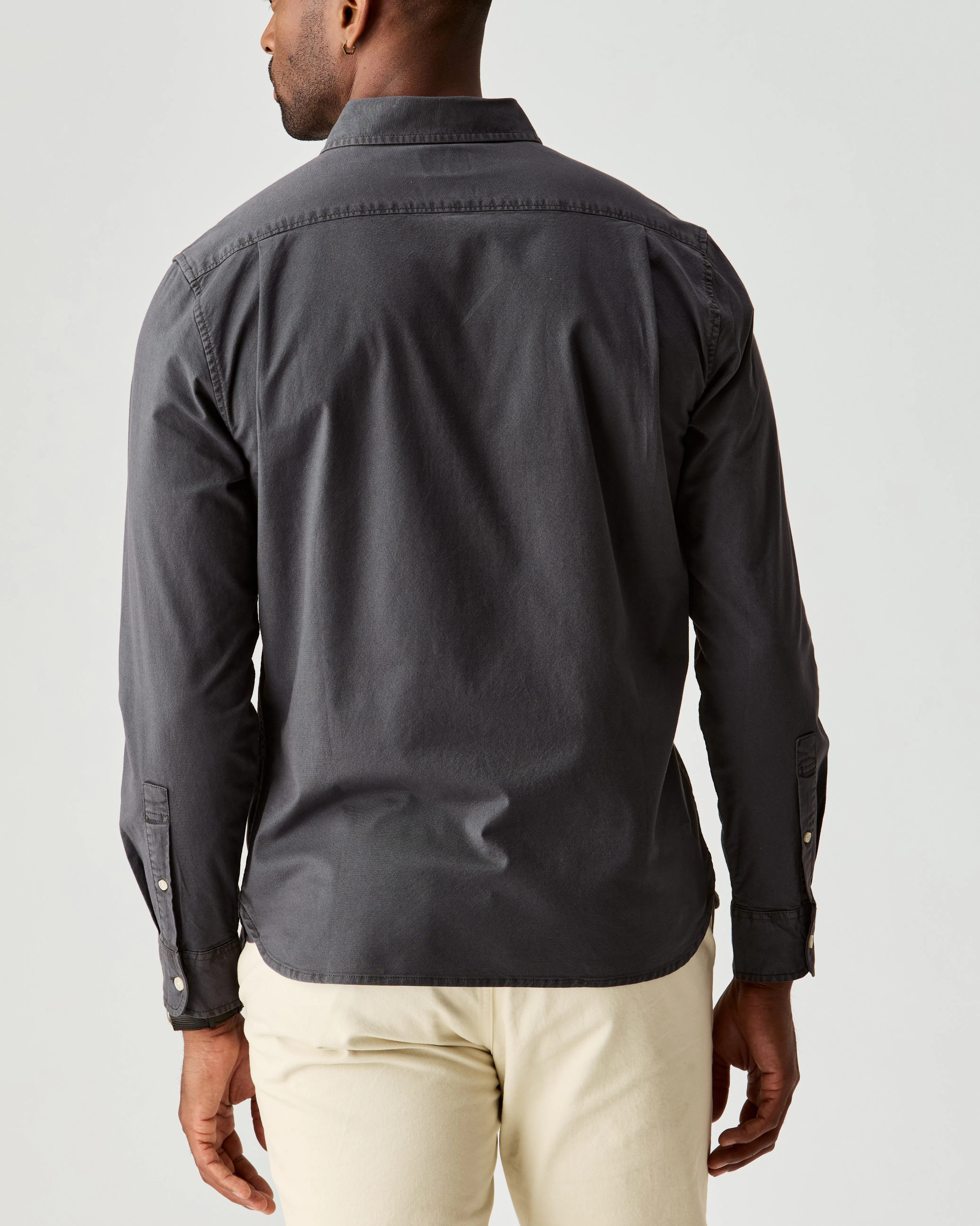 Flint and Tinder Oxford Draftsman Shirt - Washed Black | Long
