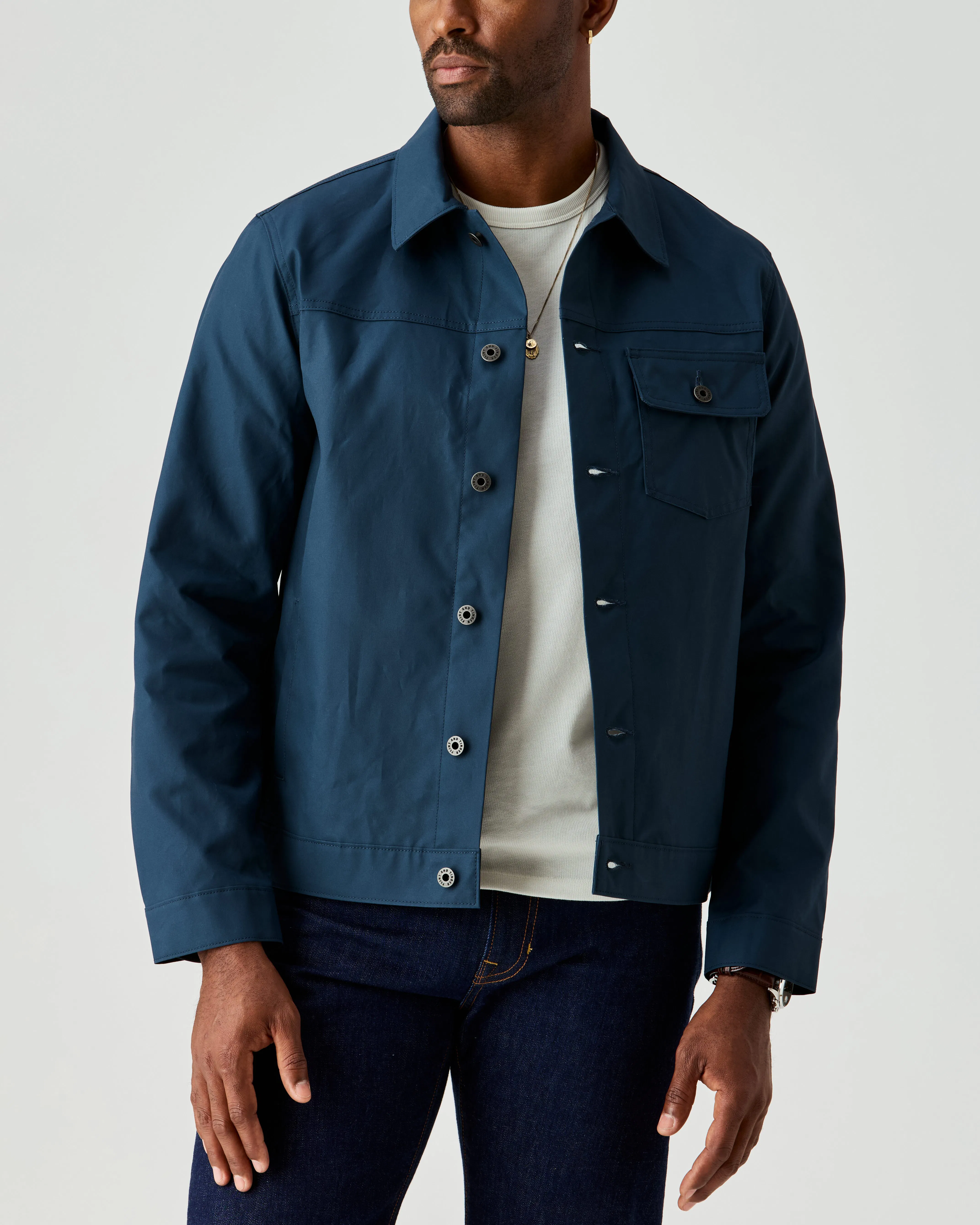 Flint and Tinder Dry Wax Trucker Jacket - Dark Blue | Trucker