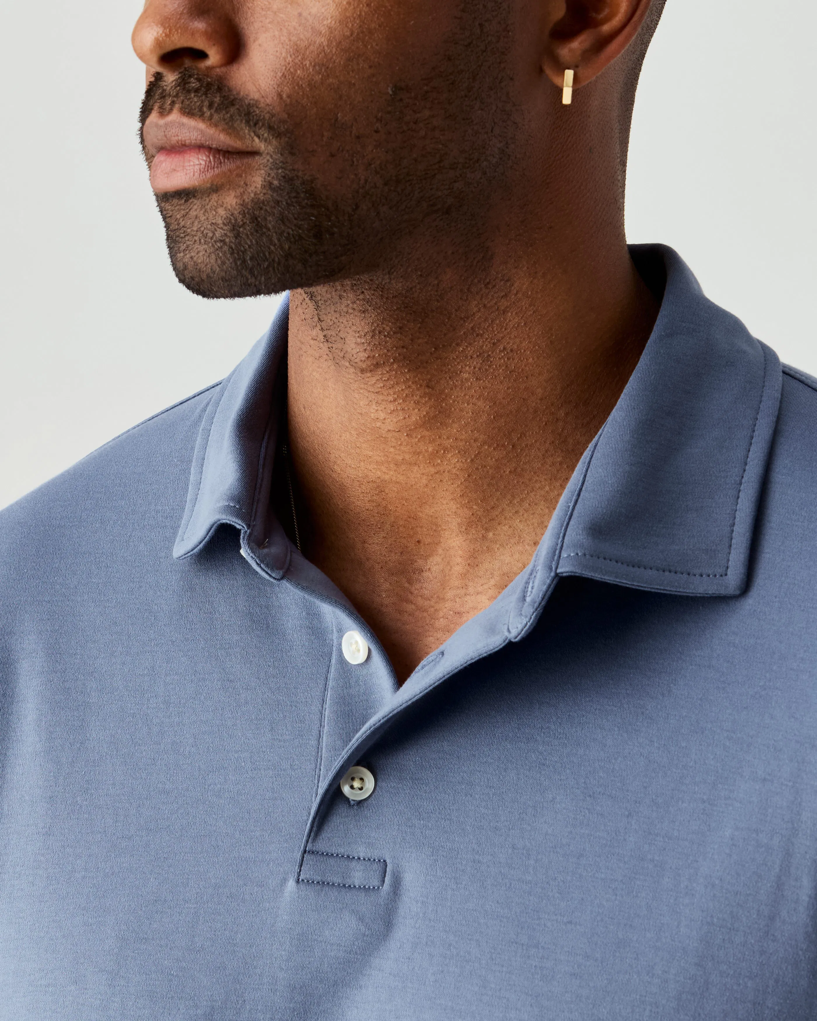 Wills Men's AloeKnit Polo Shirt in Mist Blue, Size XS, Cotton