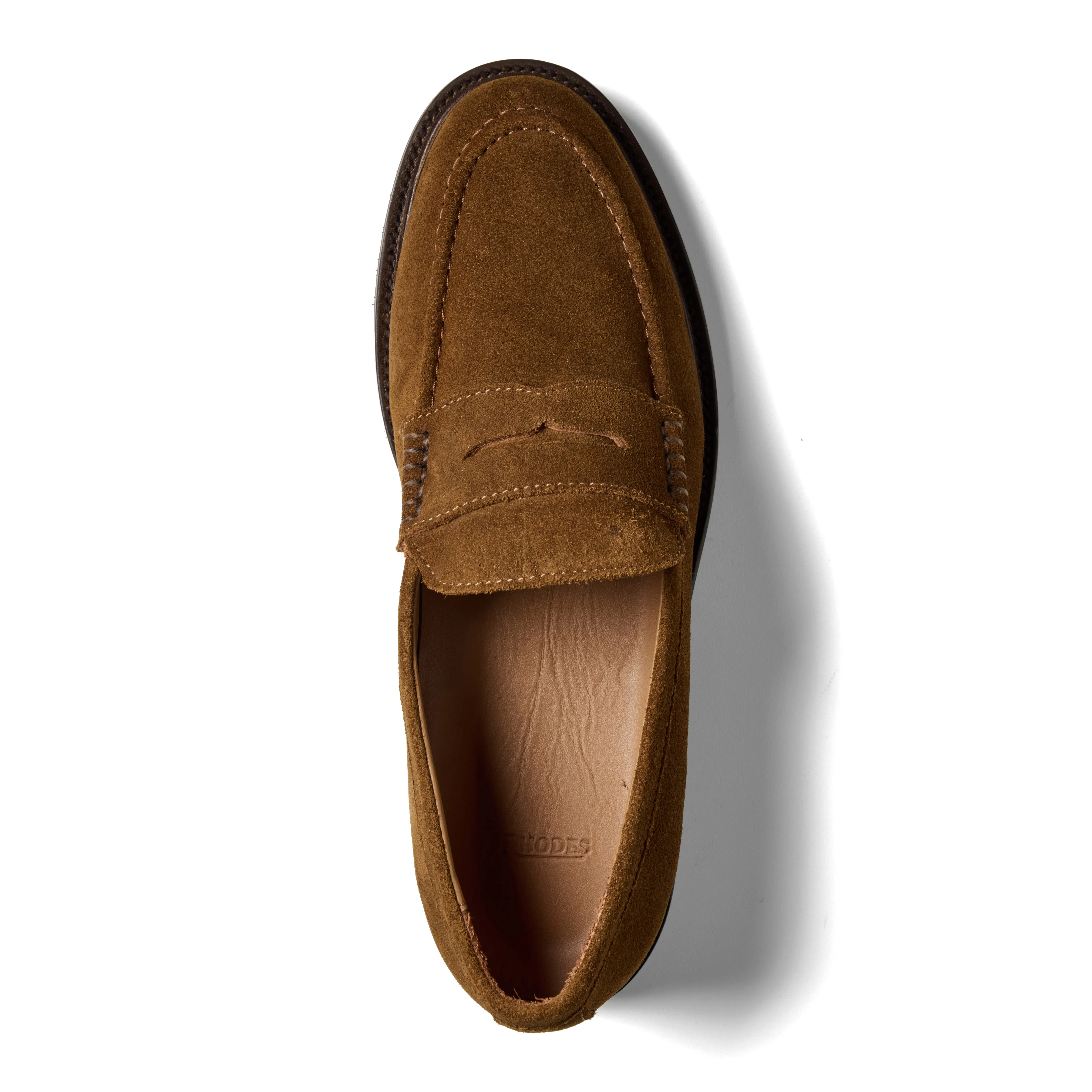 Rhodes Footwear Mini Lug Penny Loafer - Dark Chestnut Suede