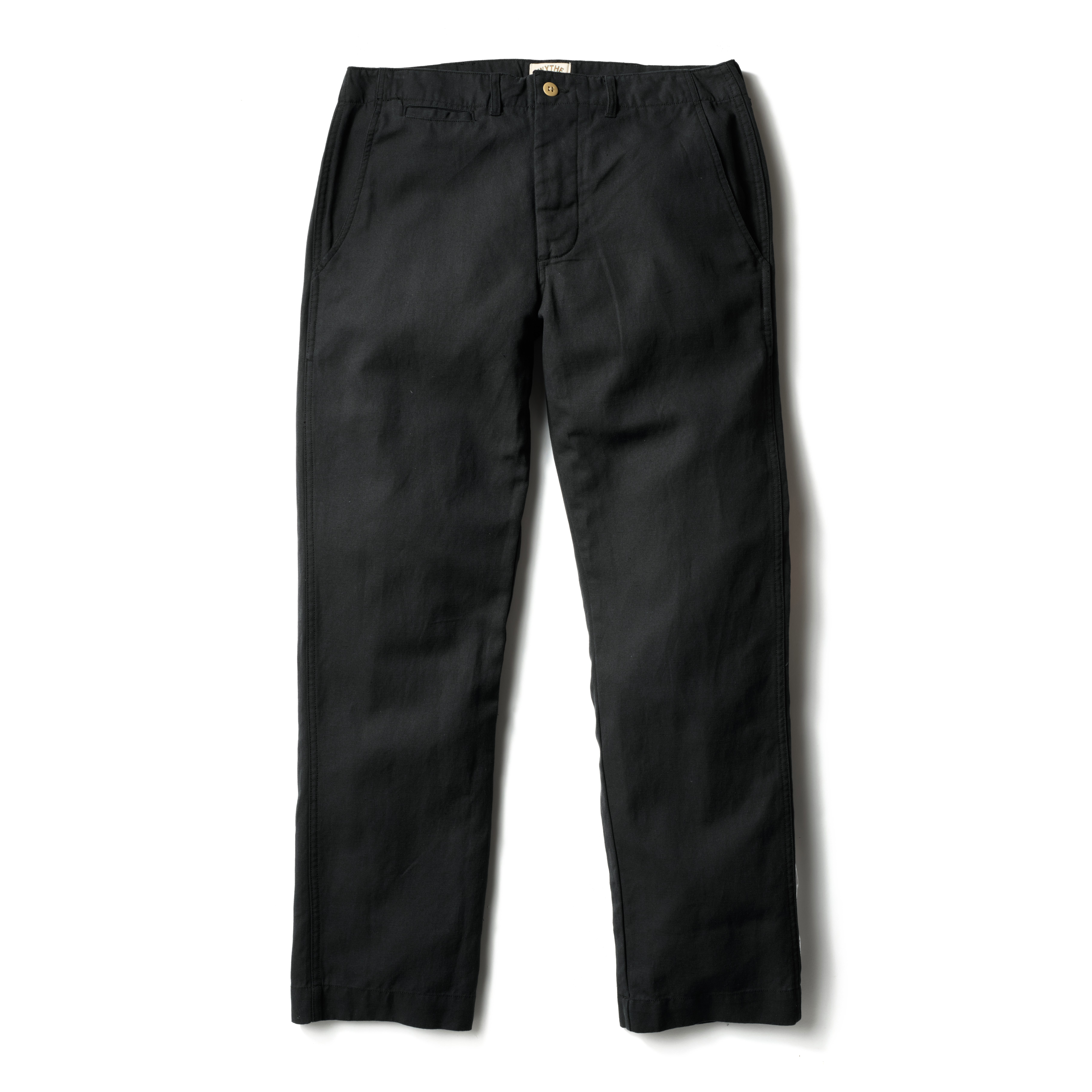 Cotton Linen Twill Flat Front Chinos