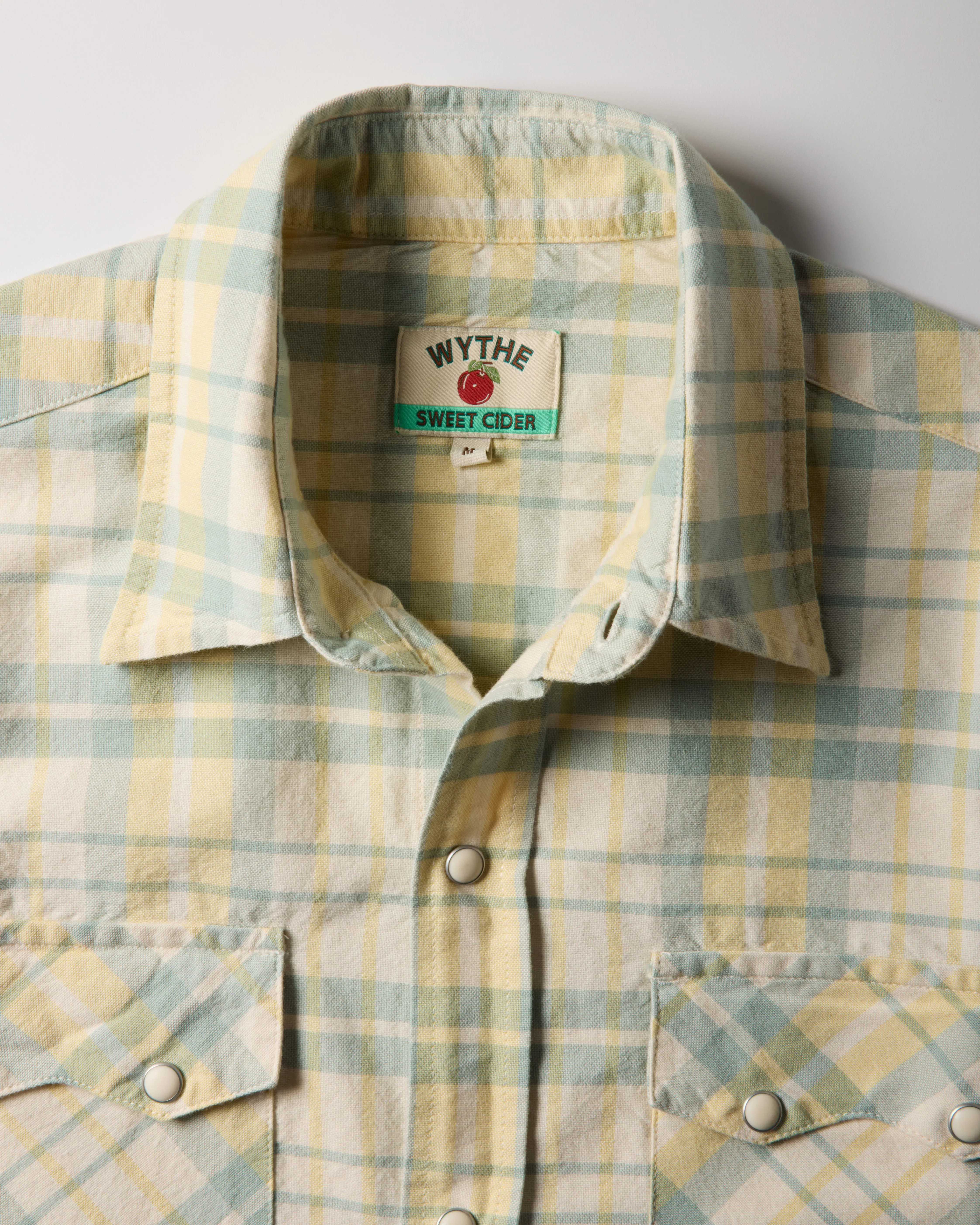 Wythe New York Sawtooth Pearlsnap Oxford Shirt - Sage Sunflower