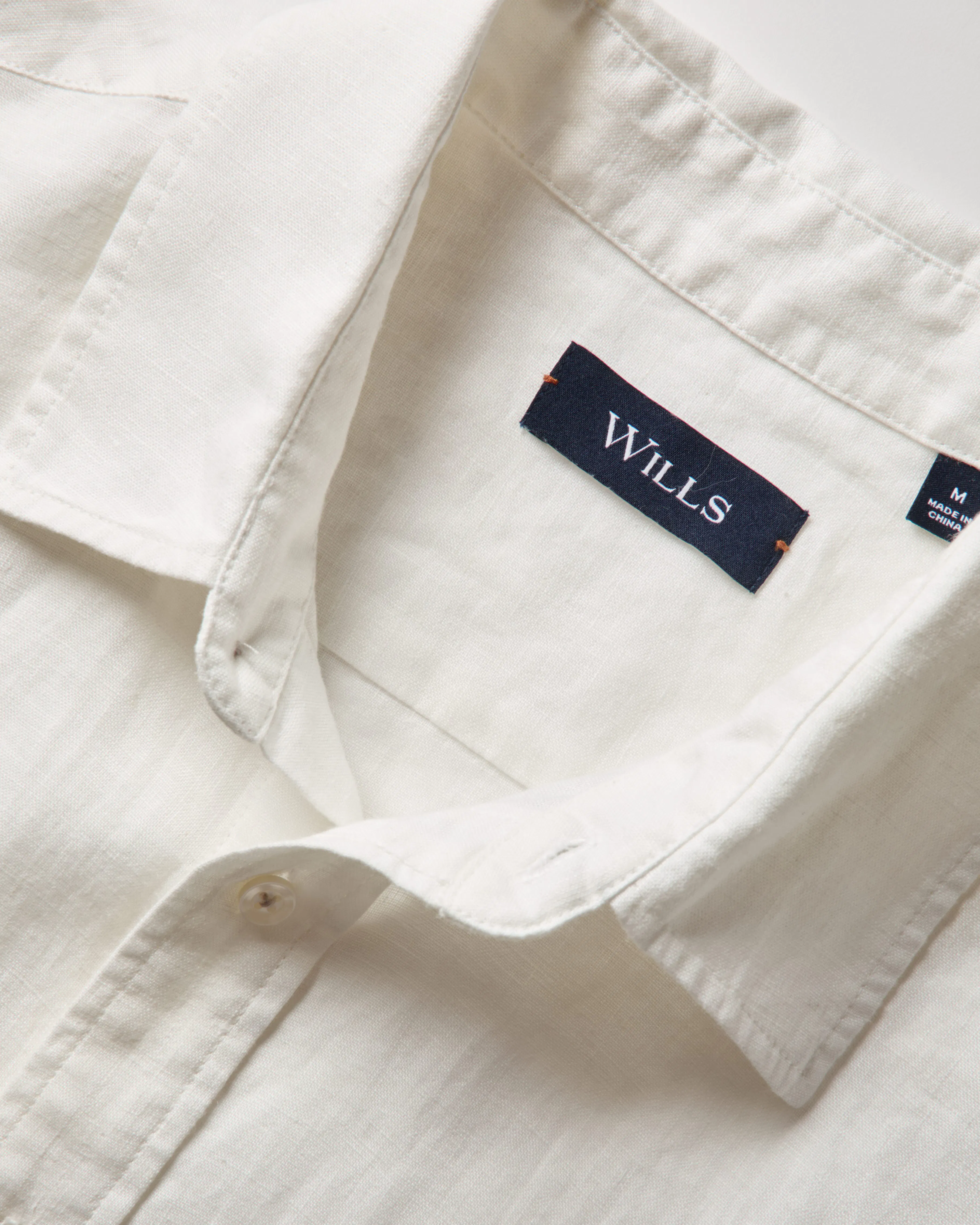 Wills Short Sleeve Isles Linen Shirt - Classic White | Short