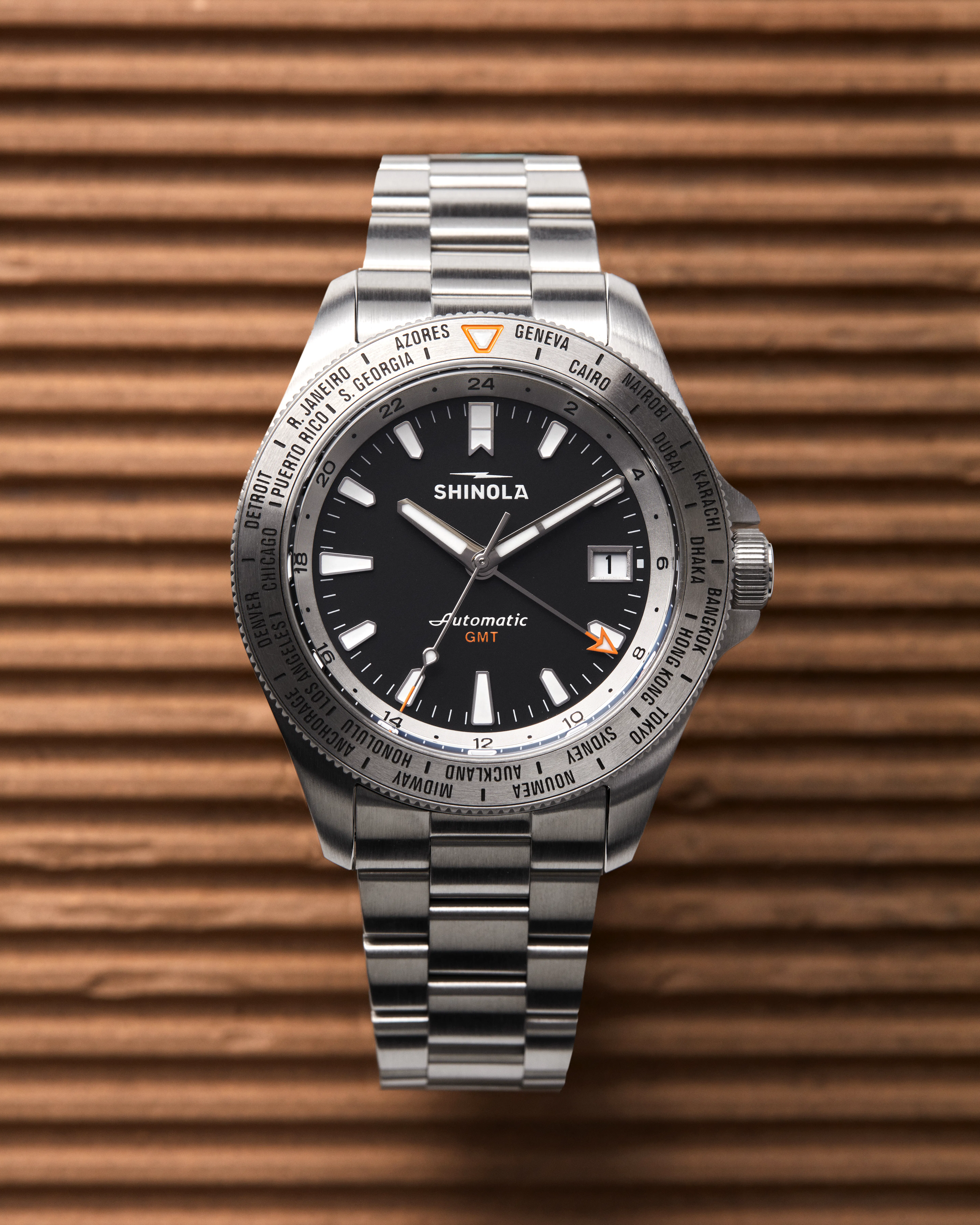 Shinola Monster GMT Worldtimer - Black | Dress Watches | Huckberry
