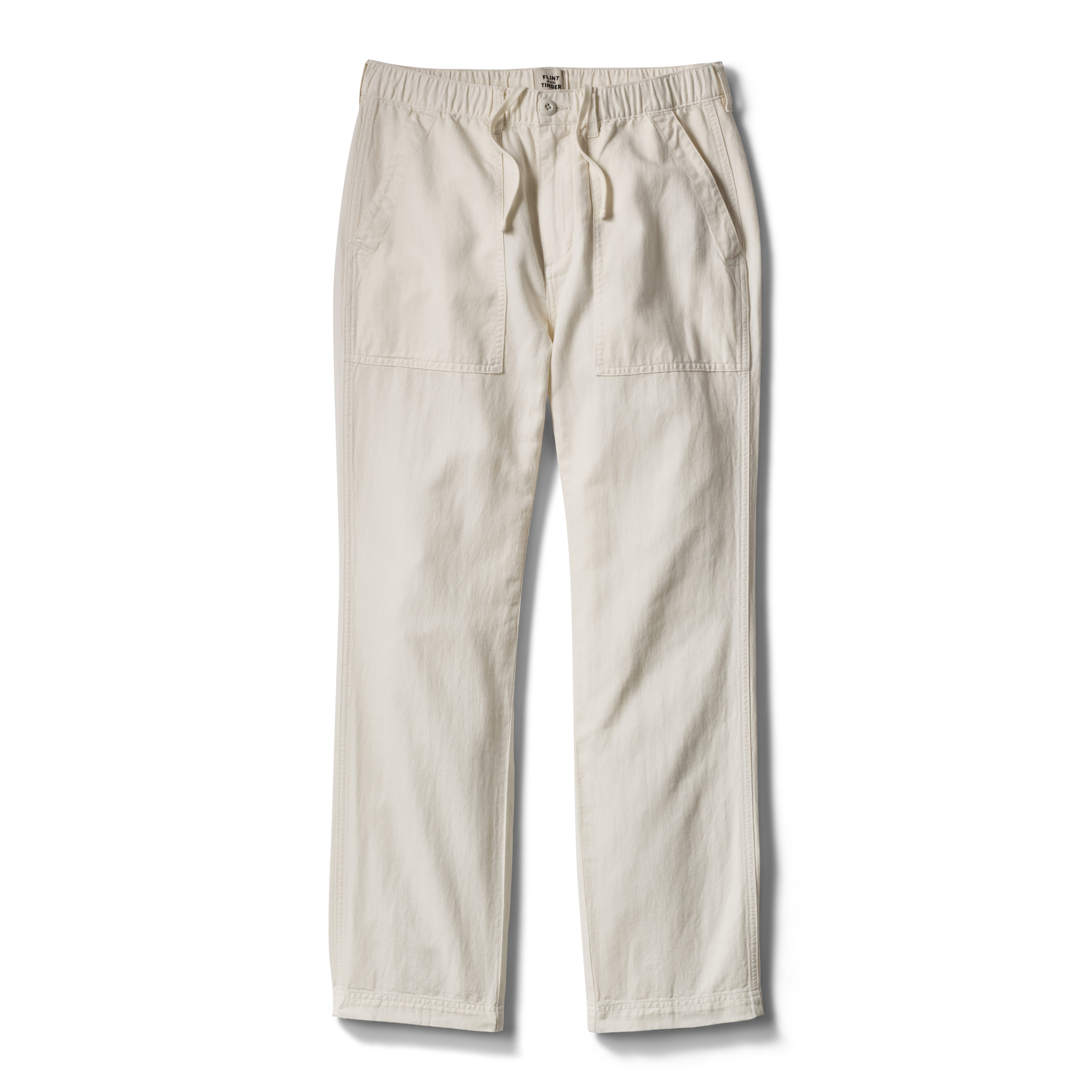 パンツ 24ss UNTRACE LINEN TWILL BAKERPANTS Flint and Tinder Cotton Linen Baker Pant - Egret | Chino Pants