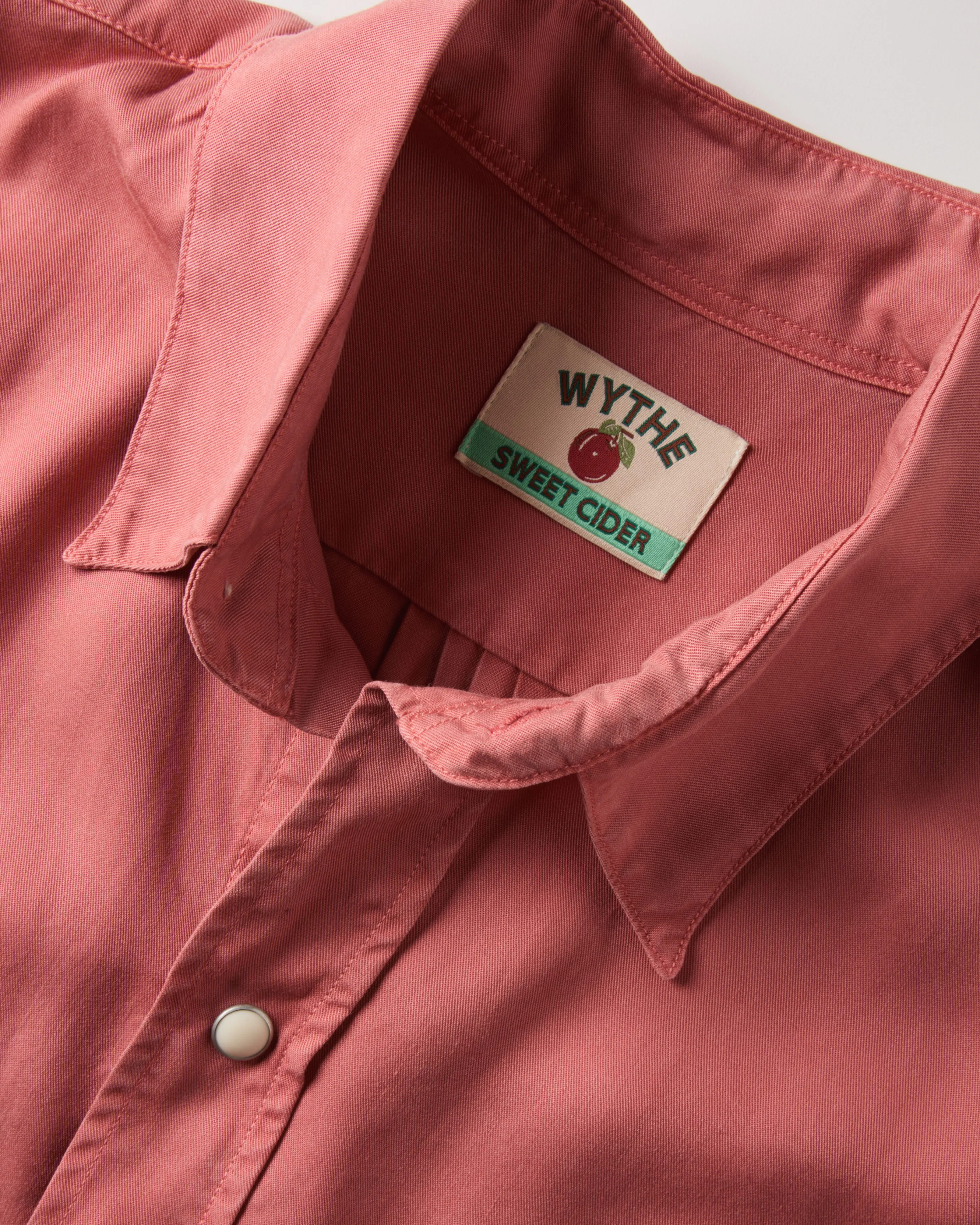 Wythe New York Tencel Pearlsnap Shirt - Poppy Red | Long Sleeve