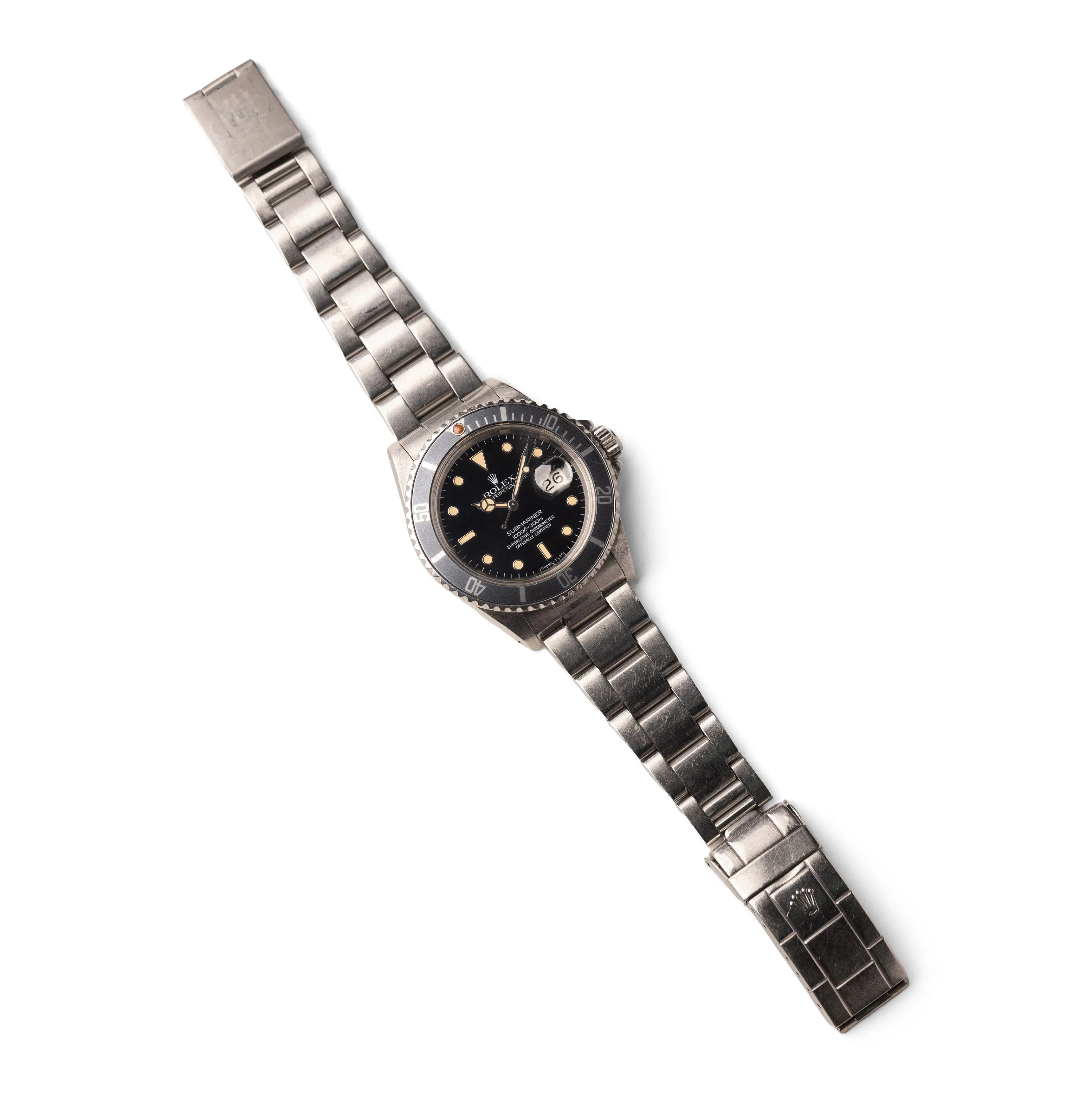 Grey and Patina 1984 Rolex 16800 Submariner - Black Dial | Vintage