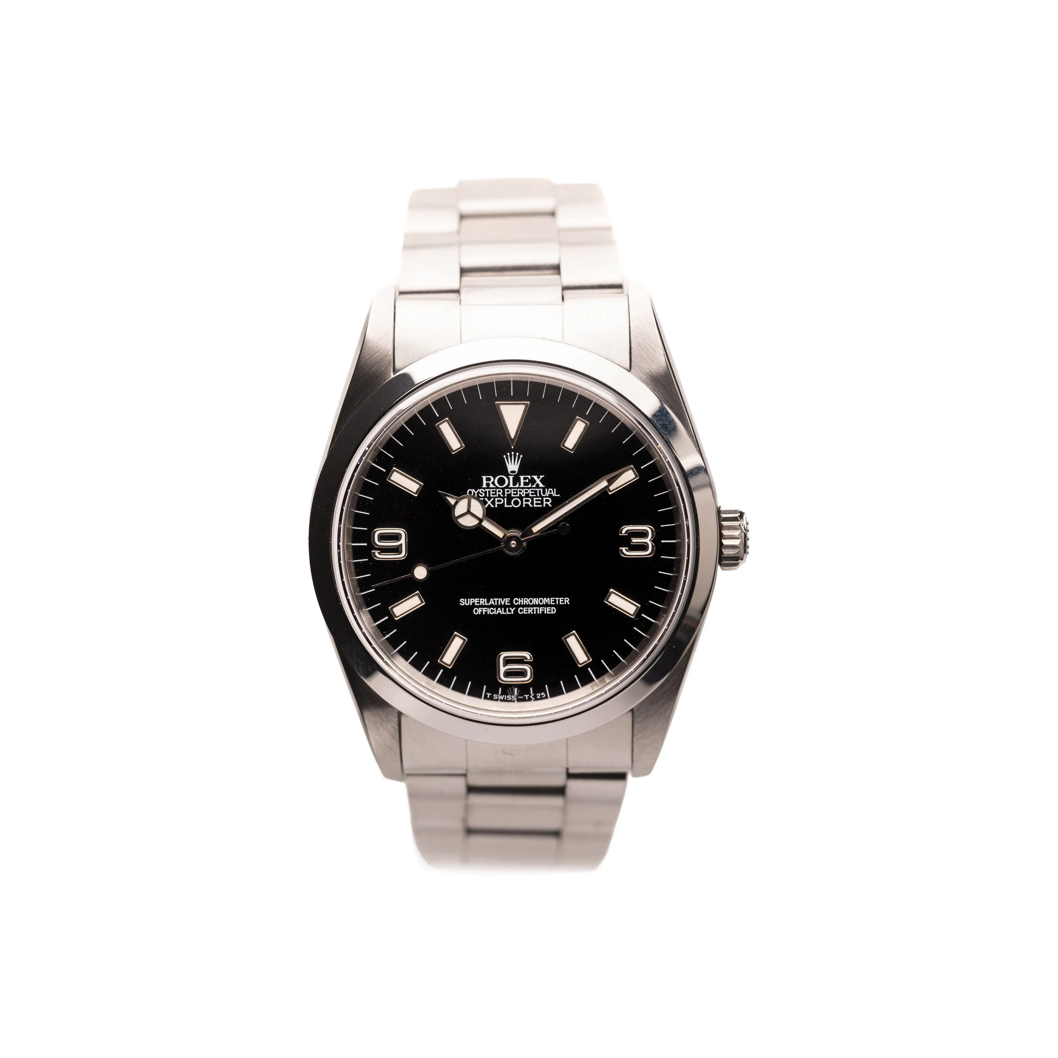 Grey and Patina 1991 Rolex 14270 Explorer I RSC Serviced - Black