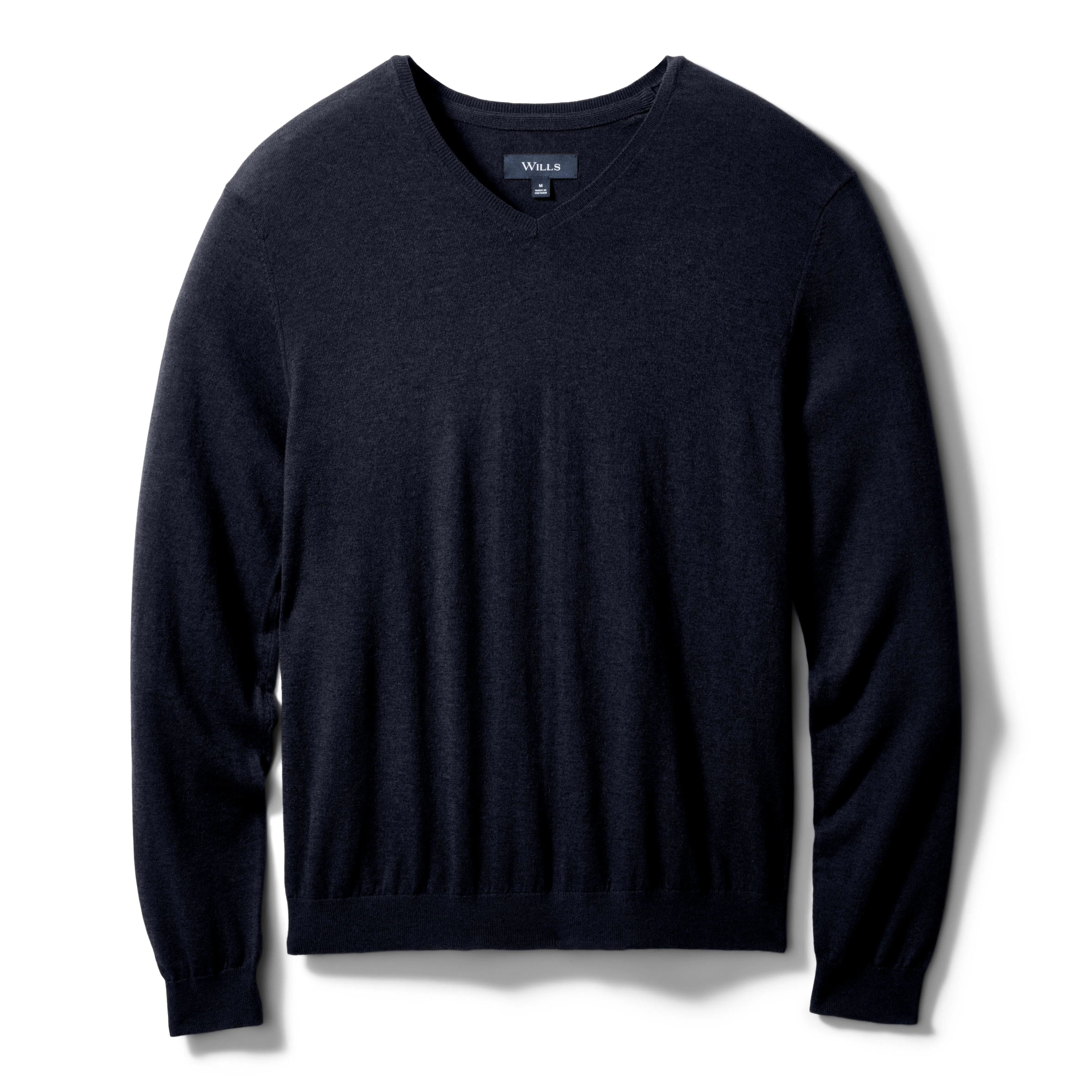 Lightweight Cotton-Merino V-Neck Sweater