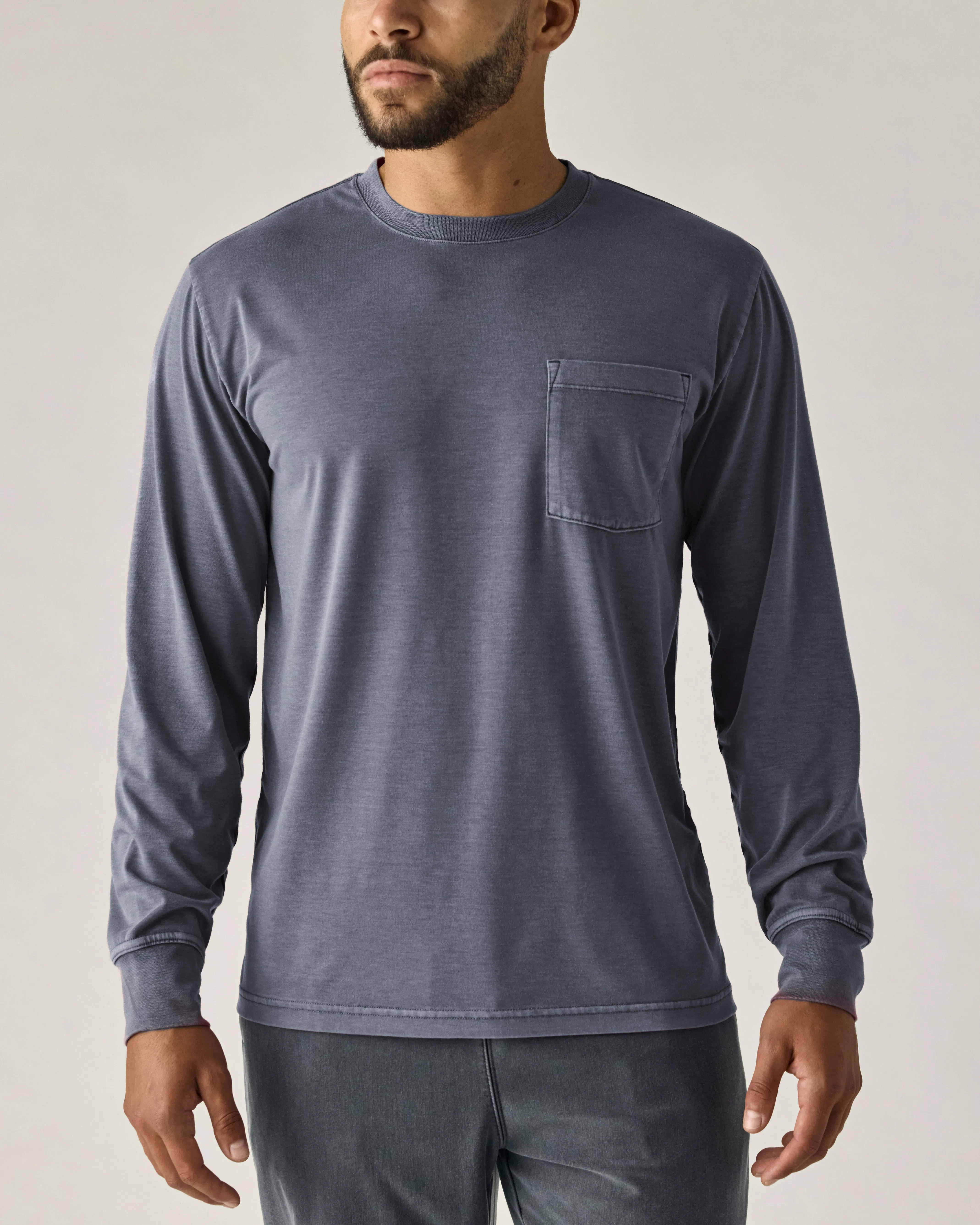 sculture失常 Long Sleeve Knit T-Shirt Proof PatinaTech™ Long Sleeve T-Shirt - Overcast | Active Tops