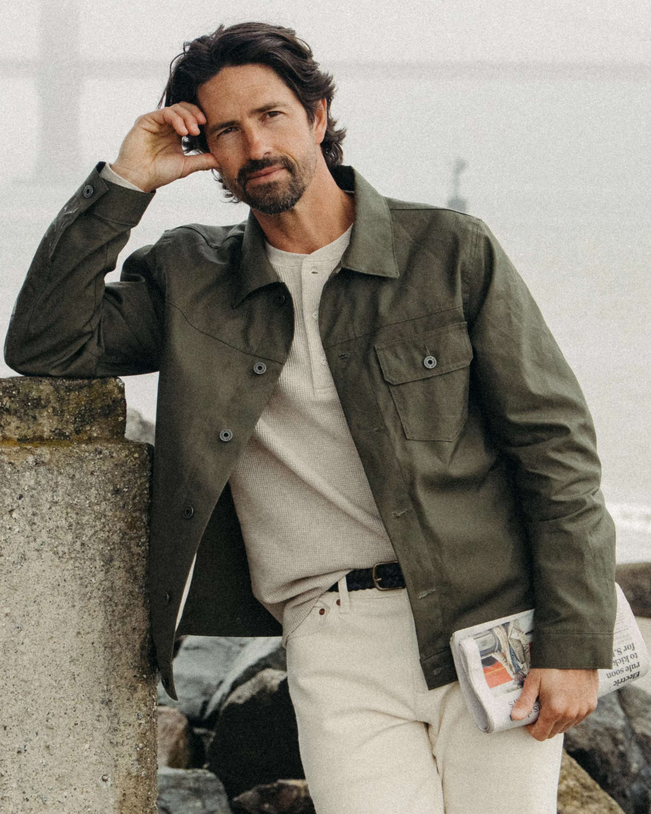 Flint and Tinder Dry Wax Trucker Jacket - Dark Olive | Trucker