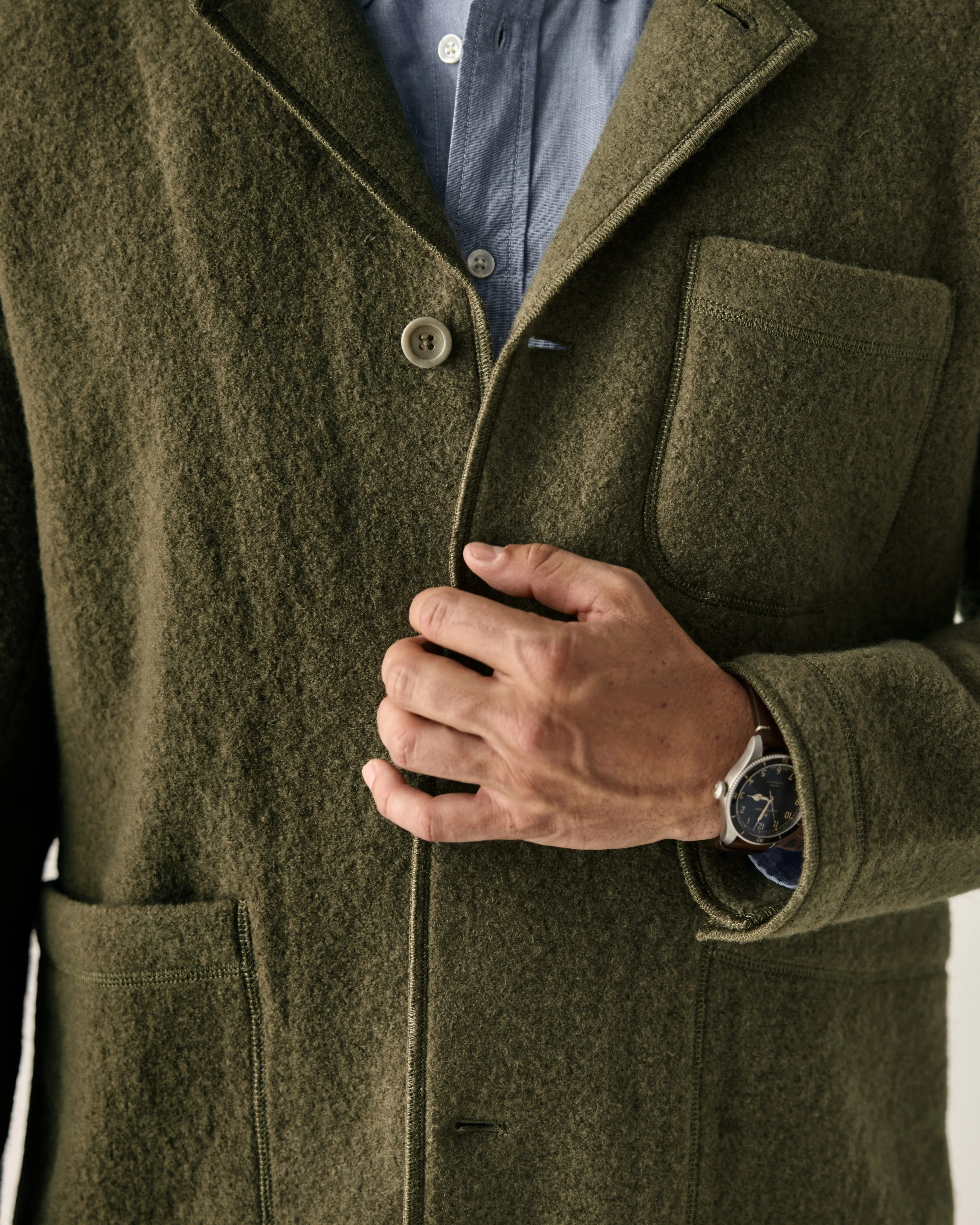 Flint and Tinder Boiled Wool Chore Blazer - Loden Olive | Blazers