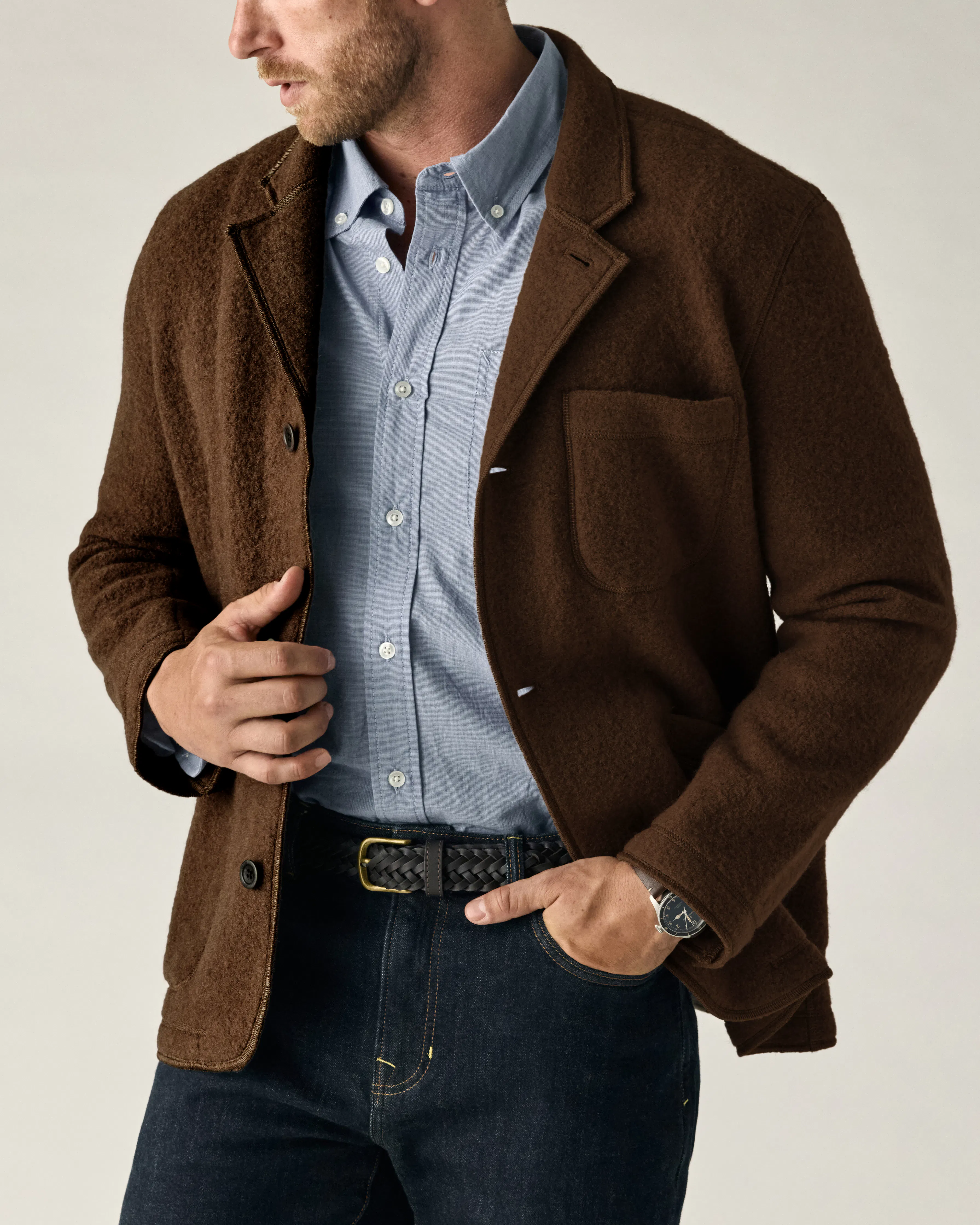 バブアー★TRENT WOOL BLAZER ウールブレザージャケット Flint and Tinder Boiled Wool Chore Blazer - Dark Brown | Blazers