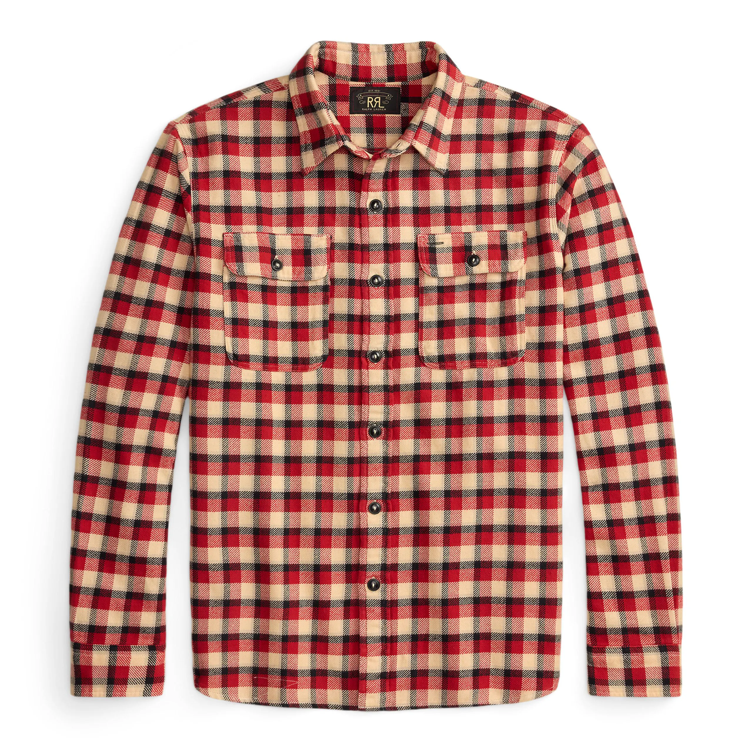 RRL Matlock Workshirt - Red/Cream | Long Sleeve Shirts | Huckberry