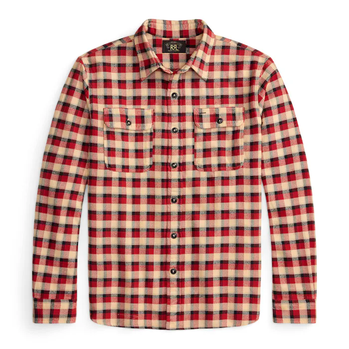 RRL Matlock Workshirt - Red/Cream | Long Sleeve Shirts | Huckberry