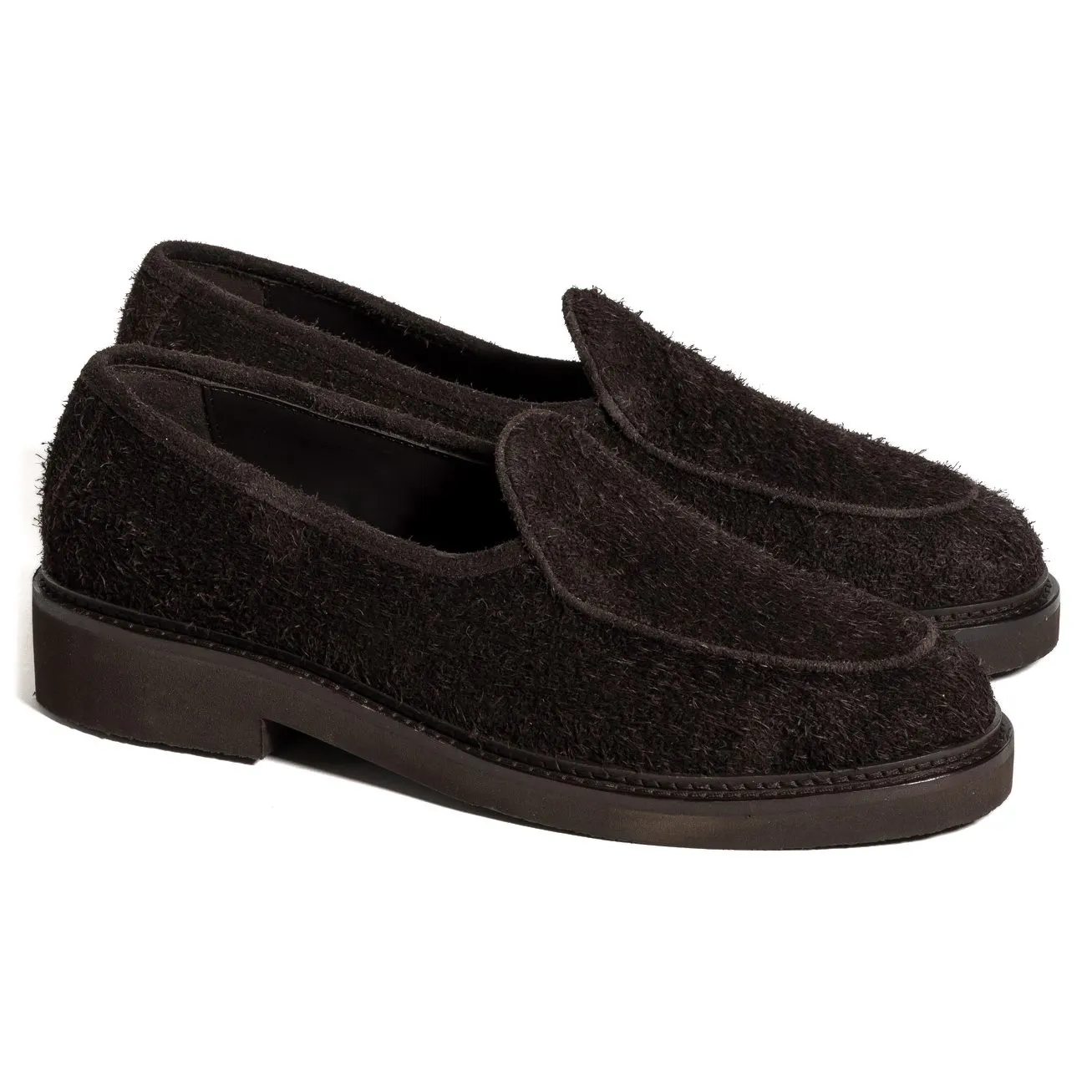Jacques Solovière Moli Lug Loafer - Dark Brown Distressed Suede