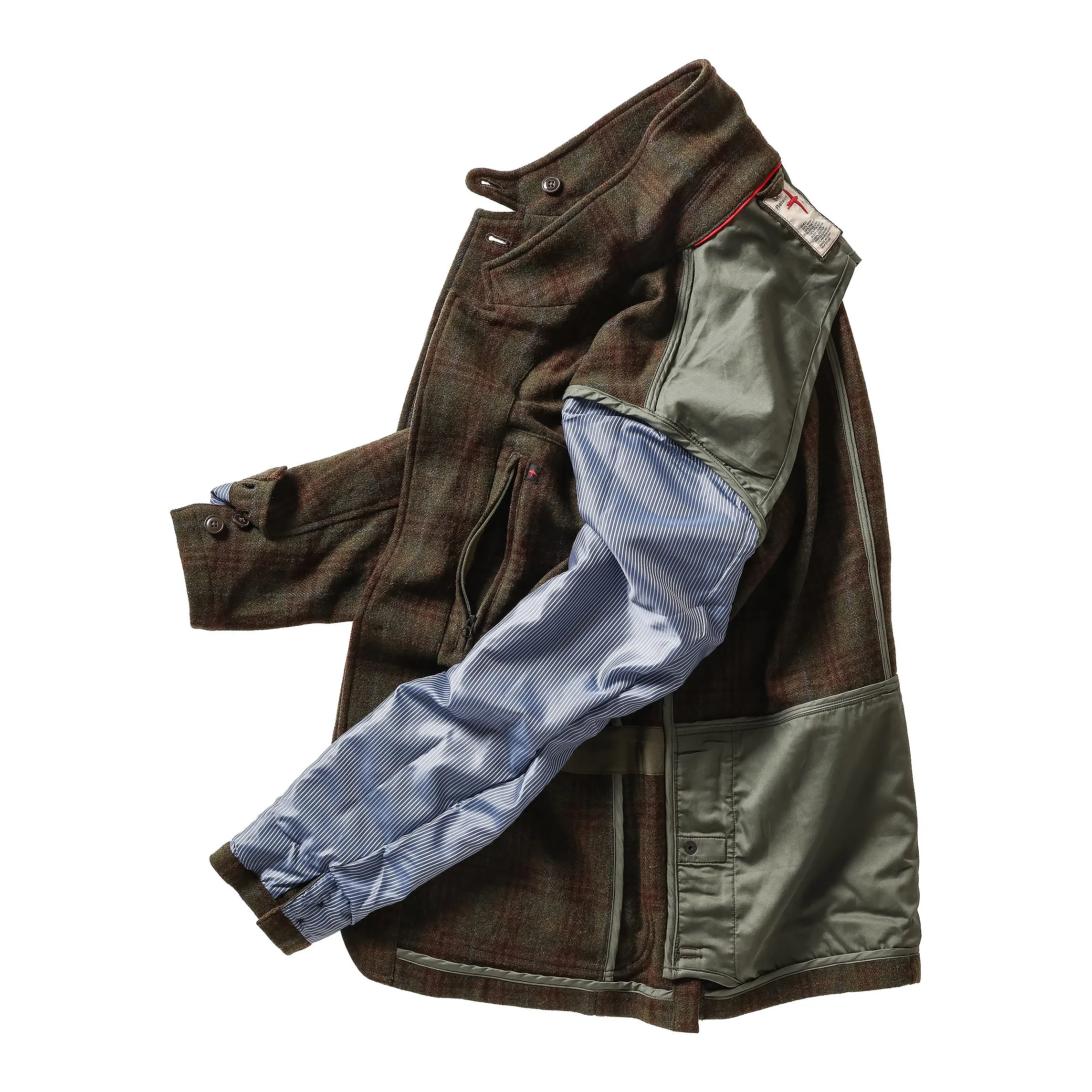 Relwen Heritage Trap Blazer - Loden/Rust District Plaid | Blazers
