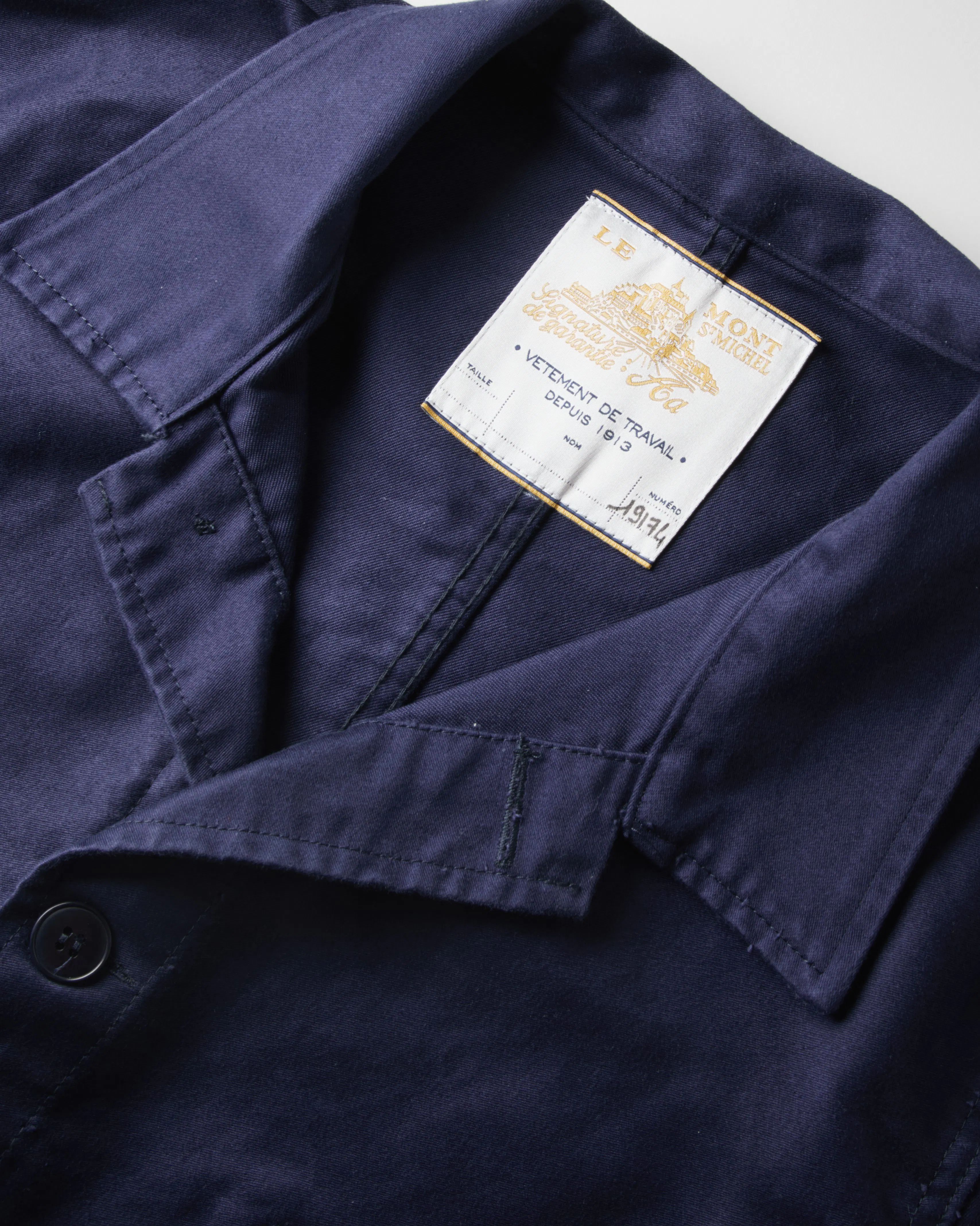 Le Mont St Michel French Work Chore Jacket - Blue | Chore Coats
