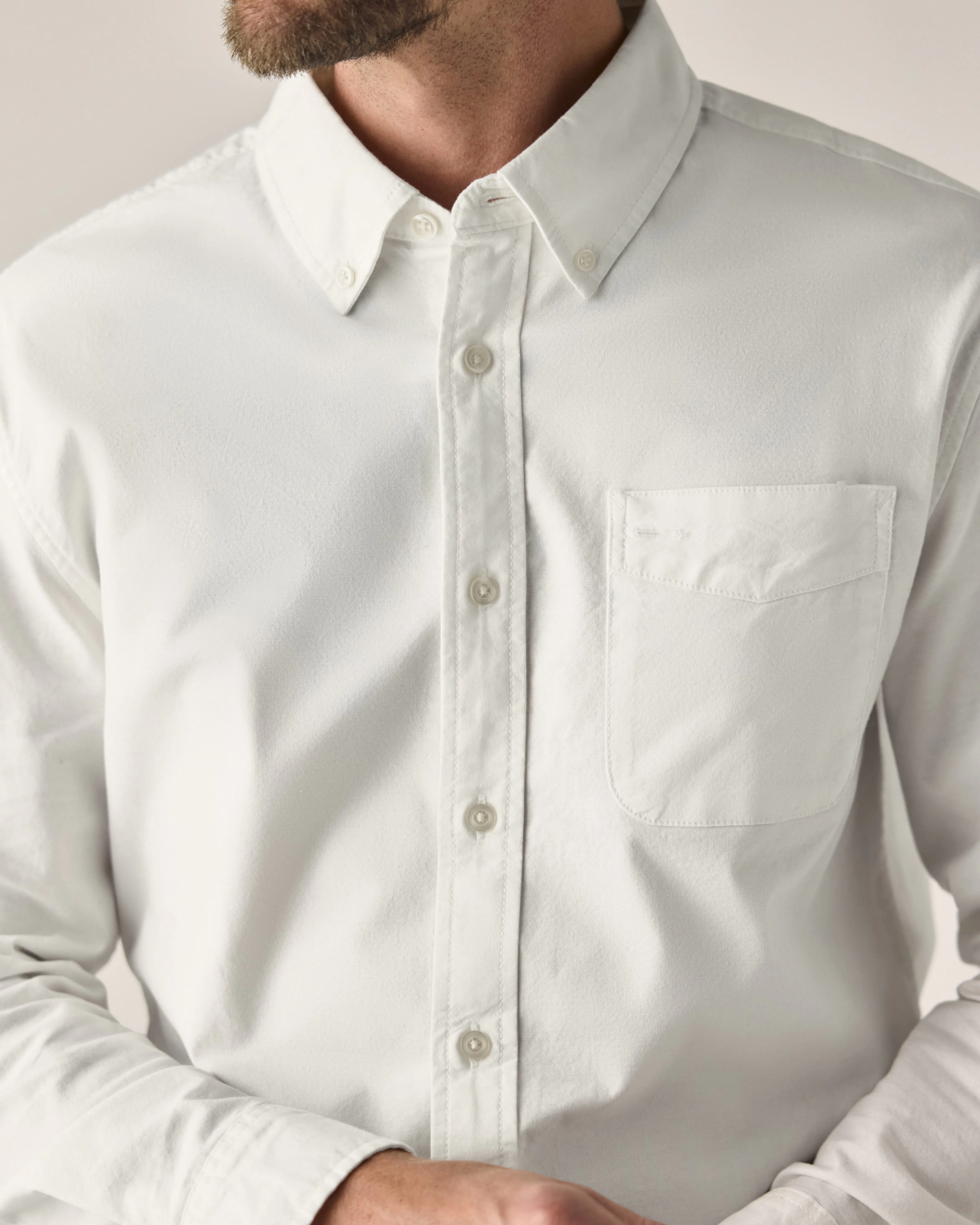 Flint and Tinder Oxford Draftsman Shirt - Classic White | Long