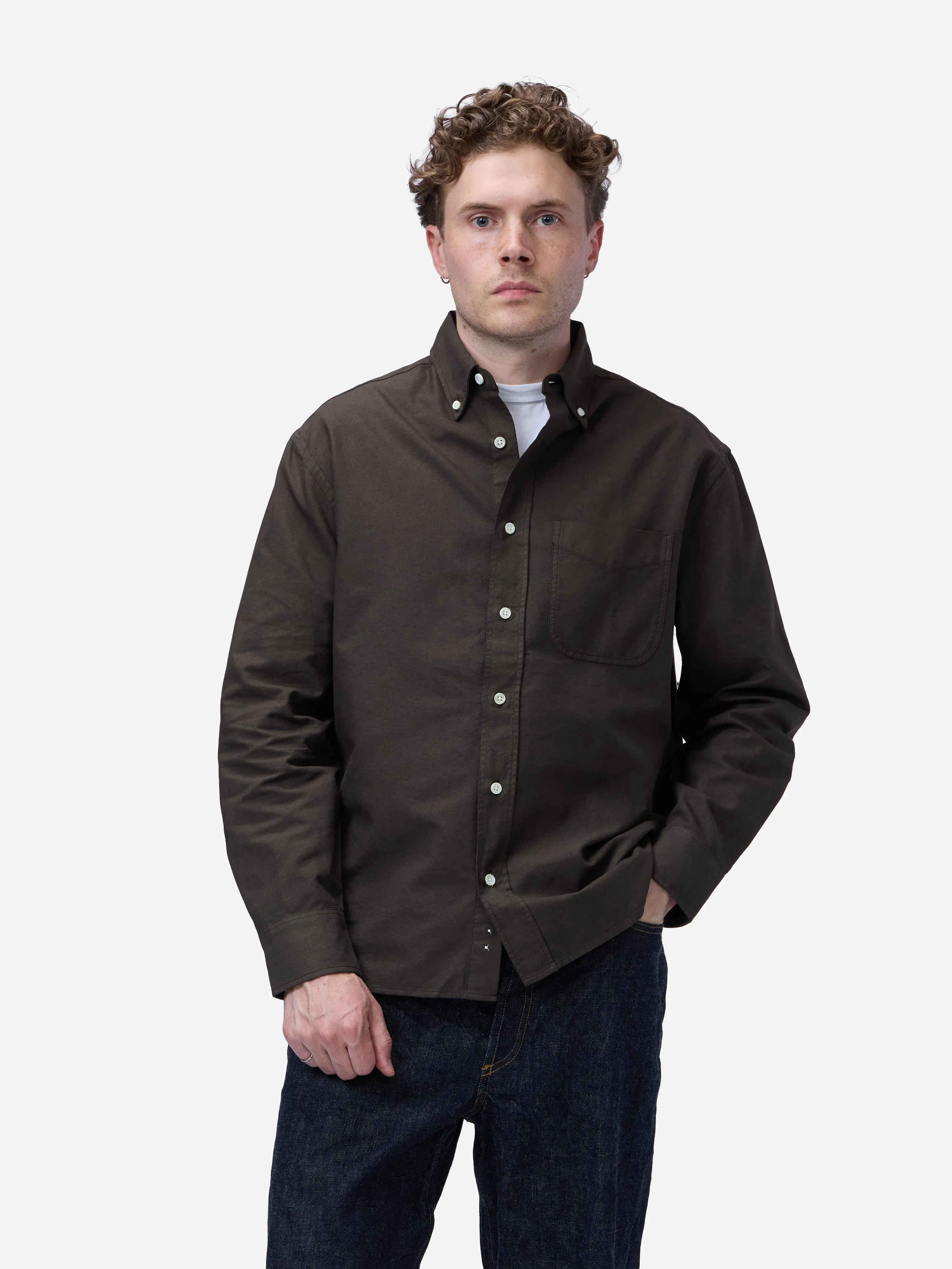 3sixteen Big Oxford - Espresso | Long Sleeve Shirts | Huckberry