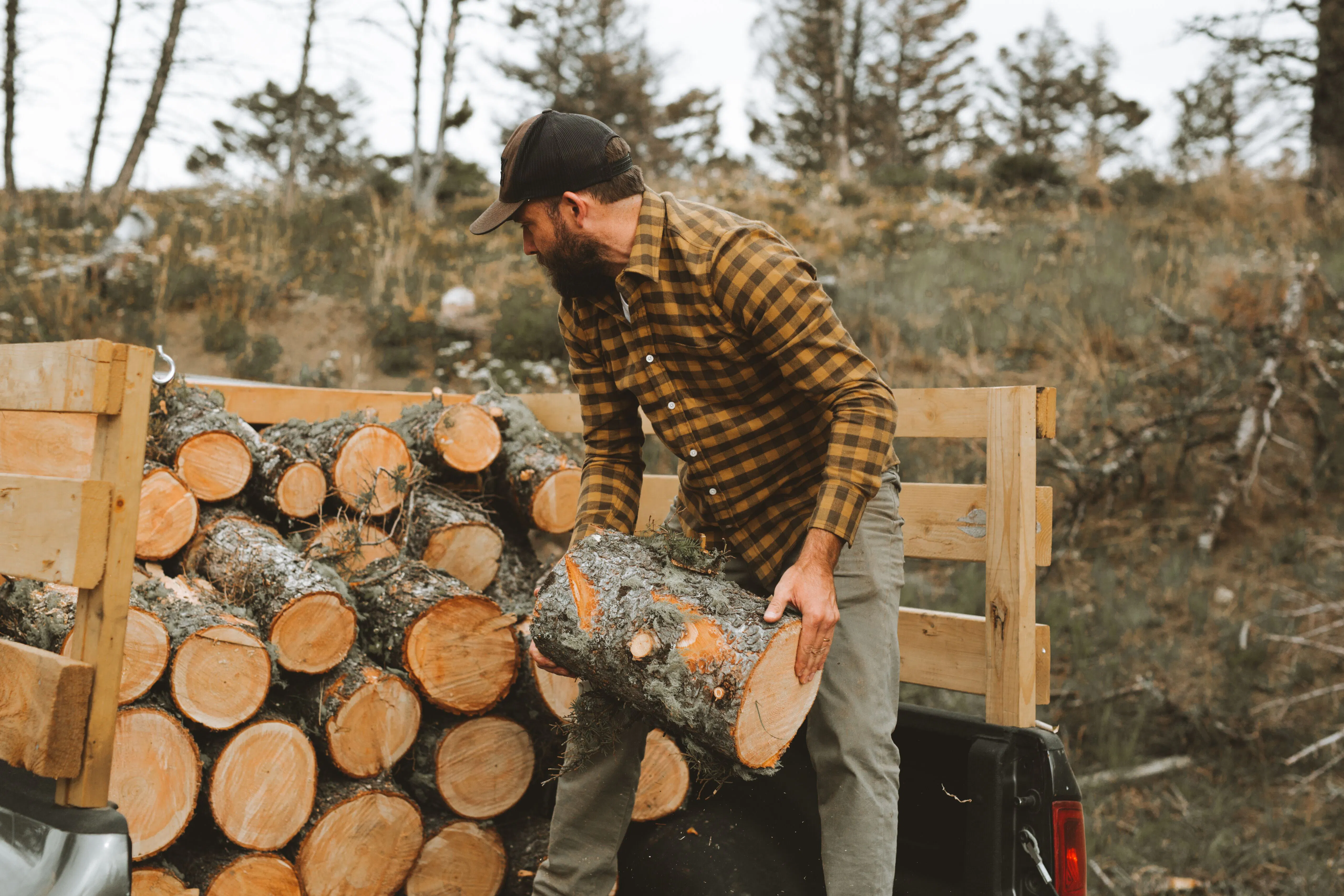 Ben Nobel chopping wood
