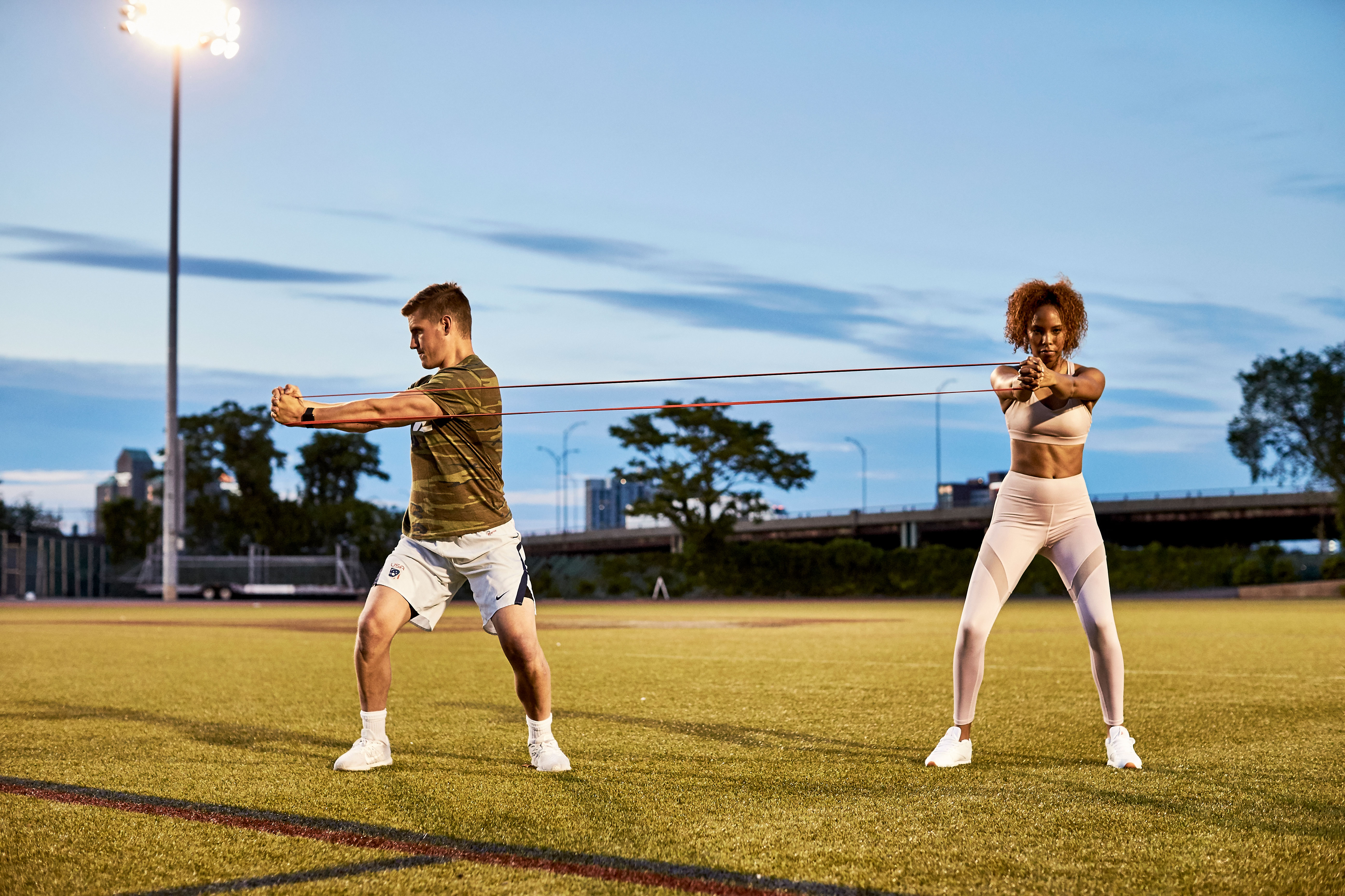 TB12 Looped Resistance Band by Tom Brady, Workout and Exercise Short, Red