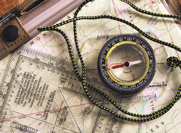 Tile land navigation map banner photo