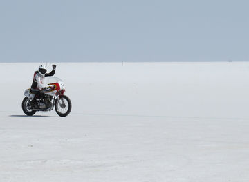 Tile salt flats record holder motorcycles distilling