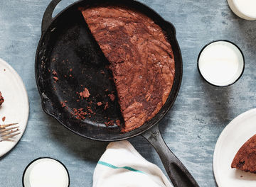Tile cast iron bourbon brownies